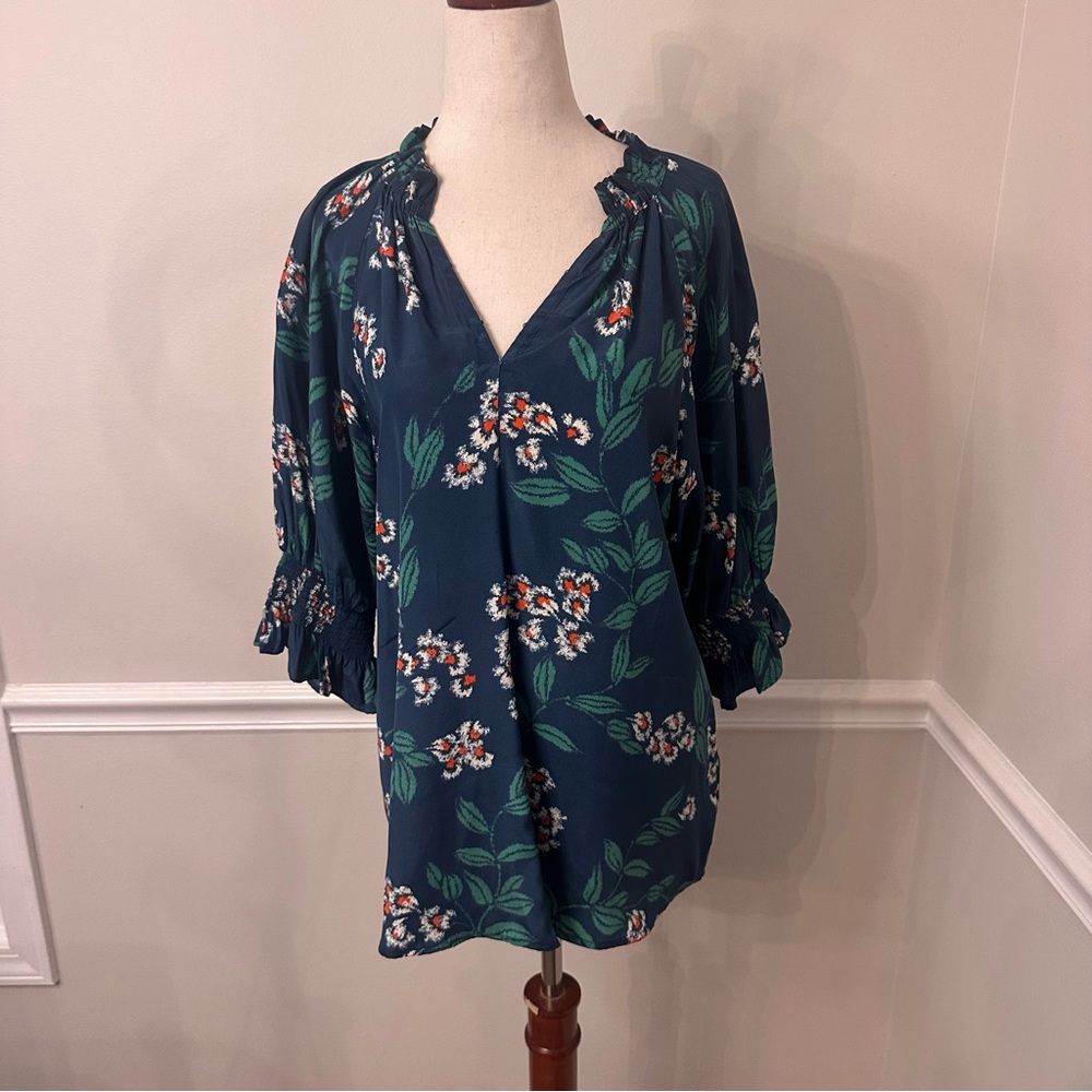 Figue Halima Navy floral blouse- Size small - Picture 2 of 6